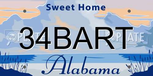 34BART Alabama License Plate
