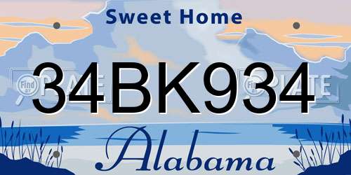 34BK934 Alabama License Plate