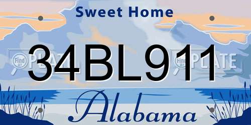 34BL911 Alabama License Plate