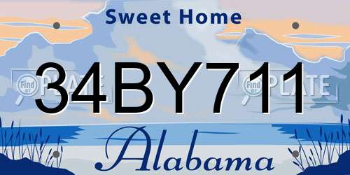 34BY711 Alabama License Plate