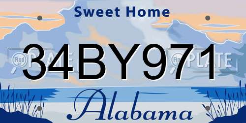 34BY971 Alabama License Plate
