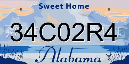 34C02R4 Alabama License Plate
