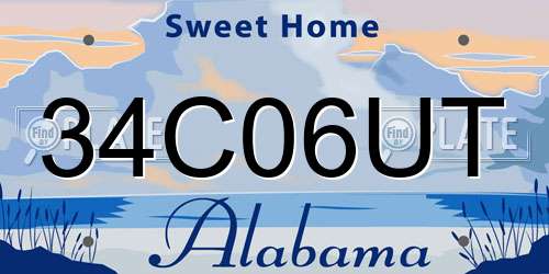 34C06UT Alabama License Plate