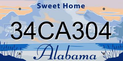 34CA304 Alabama License Plate