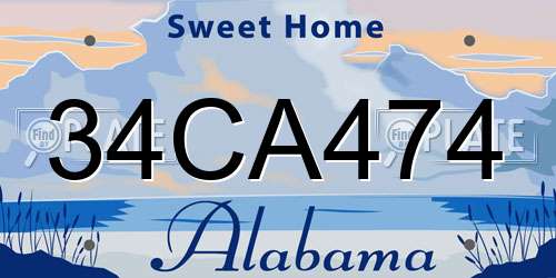 34CA474 Alabama License Plate