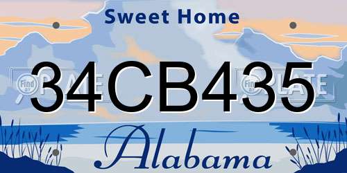 34CB435 Alabama License Plate
