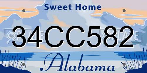 34CC582 Alabama License Plate