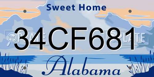 34CF681 Alabama License Plate