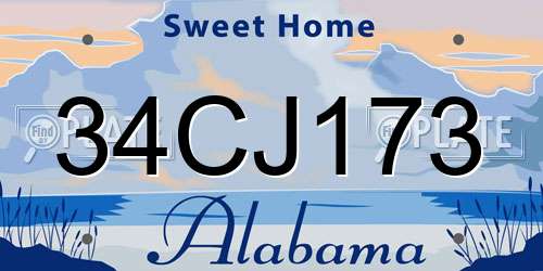 34CJ173 Alabama License Plate
