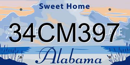 34CM397 Alabama License Plate