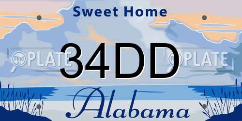 34DD Alabama License Plate