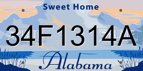 34F1314A Alabama License Plate