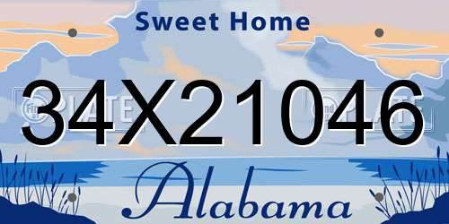 34X21046 Alabama License Plate