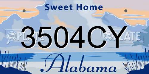3504CY Alabama License Plate