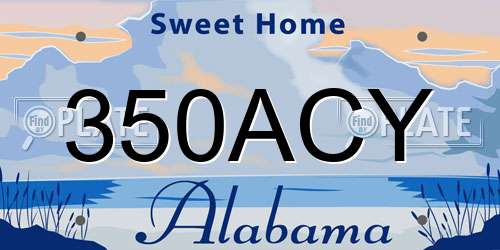 350ACY Alabama License Plate