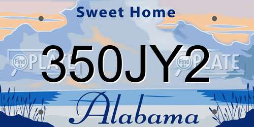350JY2 Alabama License Plate
