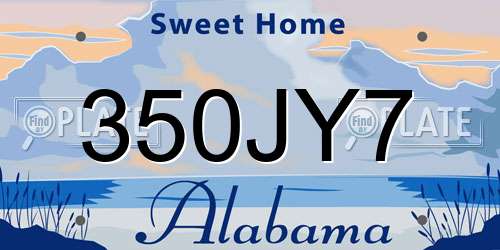 350JY7 Alabama License Plate