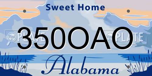 350OAO Alabama License Plate