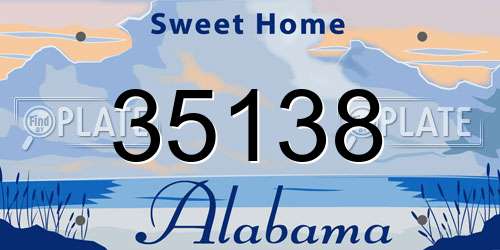 35138 Alabama License Plate