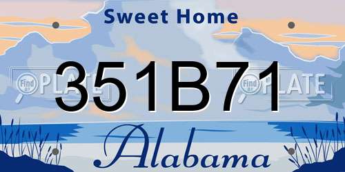 351B71 Alabama License Plate