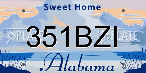 351BZI Alabama License Plate