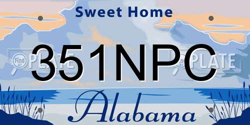 351NPC Alabama License Plate