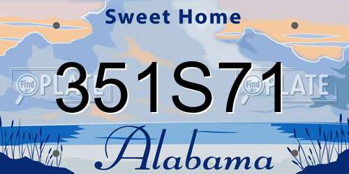 351S71 Alabama License Plate