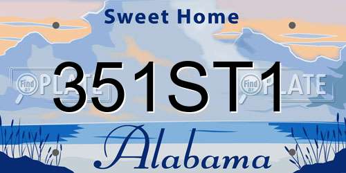 351ST1 Alabama License Plate
