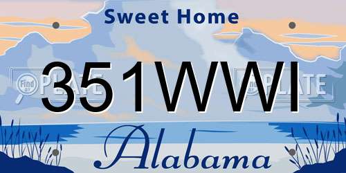 351WWI Alabama License Plate
