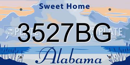 3527BG Alabama License Plate