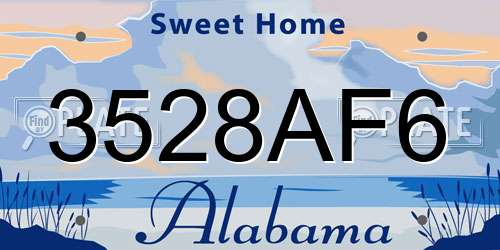 3528AF6 Alabama License Plate