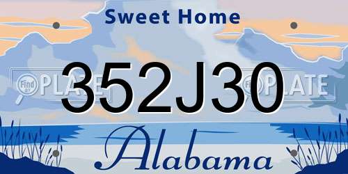 352J30 Alabama License Plate