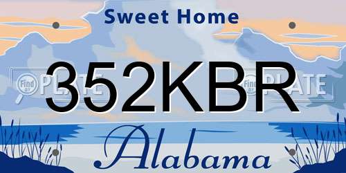 352KBR Alabama License Plate
