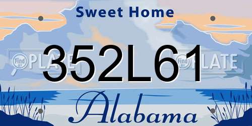 352L61 Alabama License Plate