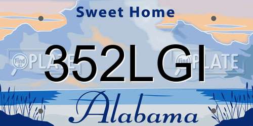 352LGI Alabama License Plate