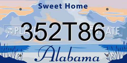 352T86 Alabama License Plate