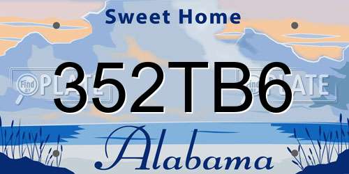 352TB6 Alabama License Plate