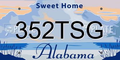 352TSG Alabama License Plate