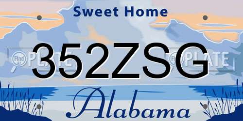 352ZSG Alabama License Plate