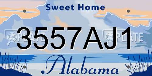 3557AJ1 Alabama License Plate