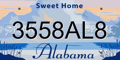 3558AL8 Alabama License Plate