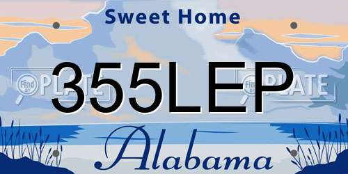 355LEP Alabama License Plate