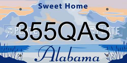 355QAS Alabama License Plate