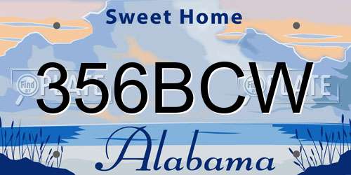356BCW Alabama License Plate