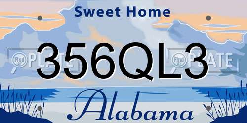 356QL3 Alabama License Plate