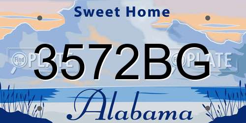 3572BG Alabama License Plate