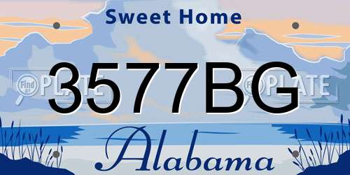 3577BG Alabama License Plate