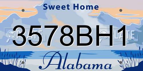 3578BH1 Alabama License Plate