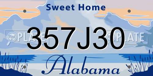 357J30 Alabama License Plate