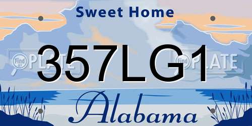 357LG1 Alabama License Plate